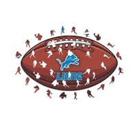 Iconic Puzzles - Detroit Lions, Logo, Puzzle en Bois sous Licence Officielle NFL, 100% Durable, Cadeau pour Adultes et Enfants, Taille L, 500 pièces