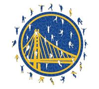 Iconic Puzzles - Golden State Warriors, Logo, Puzzle en Bois sous Licence Officielle NBA, 100% Durable, Taille L, 500 pièces