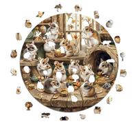 Iconic Puzzles - Hamster Curieux, Animaux fantastiques, Puzzle en Bois 100% Durable, Cadeaux pour Enfants et Adultes, Taille M, 350 pièces