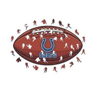 Iconic Puzzles - Indianapolis Colts, Logo, Puzzle en Bois sous Licence Officielle NFL, 100% Durable, Cadeau pour Adultes et Enfants, Taille L, 500 pièces