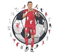 Iconic Puzzles - Liverpool, Darwin Nuñez, Puzzle en Bois sous Licence Officielle, 100% Durable, Cadeau pour Adultes et Enfants, Taille L, 500 pièces