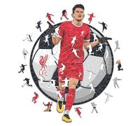Iconic Puzzles - Liverpool, Luis Diaz, Puzzle en Bois sous Licence Officielle, 100% Durable, Cadeau pour Adultes et Enfants, Taille S, 150 pièces