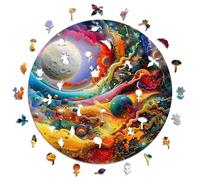 Iconic Puzzles - Lune Puissante, Fantasy, Puzzle en Bois 100% Durable, Cadeaux pour Enfants et Adultes, Taille S, 200 pièces