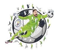 Iconic Puzzles - Manchester City, Gianluigi Donnarumma, Puzzle en Bois sous Licence Officielle, Cadeau pour Adultes et Enfants, Taille M, 270 pièces