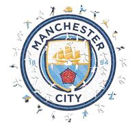 Iconic Puzzles, Manchester City Logo, Puzzle en Bois 100% éco-Durable avec licience Officielle, Taille L, 500 pièces