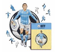 Iconic Puzzles - Manchester City, Phil Foden, Puzzle en Bois sous Licence Officielle, 100% Durable, Cadeau pour Adultes et Enfants, Taille L, 500 pièces