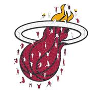 Iconic Puzzles - Miami Heat, Logo, Puzzle en Bois sous Licence Officielle NBA, 100% Durable, Taille L, 500 pièces