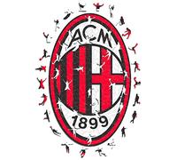 Iconic Puzzles, Milan Logo, puzzle en bois 100% éco-durable avec licence officielle, taille M, 270 pièces