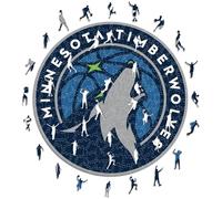 Iconic Puzzles - Minnesota Timberwolves, Logo, Puzzle en Bois sous Licence Officielle NBA, 100% Durable, Taille S, 150 pièces