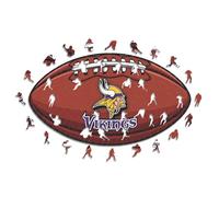 Iconic Puzzles - Minnesota Vikings, Logo, Puzzle en Bois sous Licence Officielle NFL, 100% Durable, Cadeau pour Adultes et Enfants, Taille S, 150 pièces