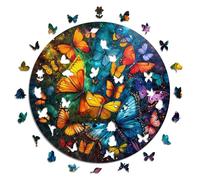 Iconic Puzzles - Papillons Magiques, Animaux fantastiques, Puzzle en Bois 100% Durable, Cadeaux pour Enfants et Adultes, Taille S, 200 pièces