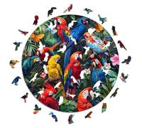 Iconic Puzzles - Perroquets Colorés, Animaux fantastiques, Puzzle en Bois 100% Durable, Cadeaux pour Enfants et Adultes, Taille M, 600 pièces