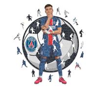 Iconic Puzzles - PSG, Désiré Doué, Puzzle en Bois sous Licence Officielle, 100% Durable, Cadeau pour Adultes et Enfants, Taille S, 150 pièces