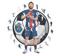 Iconic Puzzles - PSG, Khvicha Kvaratskhelia, Puzzle en Bois sous Licence Officielle, 100% Durable, Cadeau pour Adultes et Enfants, Taille M, 270 pièces