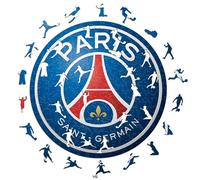 Iconic Puzzles, PSG Logo, Puzzle en bois 100% éco-durable avec licience officielle, taille S, 150 pièces