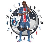 Iconic Puzzles - PSG, Ousmane Dembélé, Puzzle en Bois sous Licence Officielle, 100% Durable, Cadeau pour Adultes et Enfants, Taille L, 500 pièces