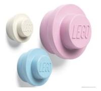 Room Copenhagen Ensemble de cintres muraux Lego – Blanc, Bleu clair, Rose – Petit/Moyen/Grand