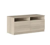 Iconico Home MIK, Meuble TV avec casiers à Jour et 2 Portes battantes, avec poignées intégrées, Bois ingéniérisé, chêne, 120 x 44,5 x 53,5 cm