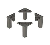 Iconico Home QBE Lot de 4 Pieds Hauts, entrée, Salon, Chambre à Coucher, Chambre d'enfant, Studio, Hauteur 100 mm, Gris foncé