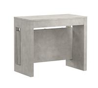 Iconico Home Zoom Table Console Extensible avec 3 rallonges jusqu'à 182 cm, 90x47xh76 cm, Béton
