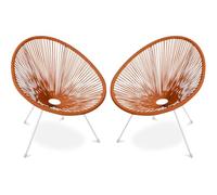 Iconik Interior Acapulco Style Pack Fauteuil Acapulco - Piétement Blanc x2 - Nouvelle Édition Orange