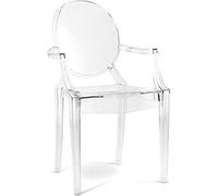 Iconik Interior Ghost Style Chaise de Salle à Manger Transparente - Design avec accoudoirs - Louis XIV Transparent