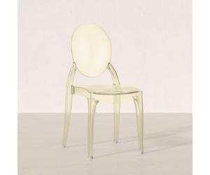 Iconik Interior Ghost Style Chaise de Salle à Manger Transparente - Style Victoria Ambre