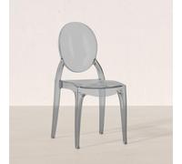 Iconik Interior Ghost Style Chaise de Salle à Manger Transparente - Style Victoria Gris Transparent