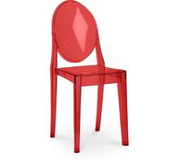 Iconik Interior Ghost Style Chaise de Salle à Manger - Victoria Queen Rouge Transparent