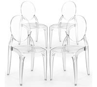 Iconik Interior Ghost Style Lot de 4 chaises de Salle à Manger Transparentes - Estilo Victoria Transparent