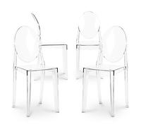 Iconik Interior Ghost Style Lot de 4 chaises de Salle à Manger Transparentes - Victoria Queen Transparent
