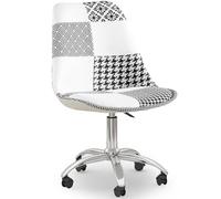 Iconik Interior Patchwork Style Chaise de Bureau Pivotante - Tissu Patchwork - Sam Multicolore