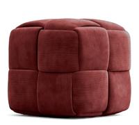 Iconik Interior Pouf Carré Tapissé en Velours Côtelé - Design Moderne - Cube Vin