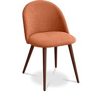 Iconik Interior Scandinavian Style Chaise de Salle à Manger - Tapissée en Tissu - Style scandinave - Evelyne Orange