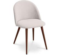 Iconik Interior Scandinavian Style Chaise de Salle à Manger - Tapissée en Tissu - Style scandinave - Evelyne Crème