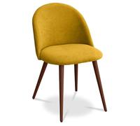 Iconik Interior Scandinavian Style Chaise de Salle à Manger - Tapissée en Tissu - Style scandinave - Evelyne Jaune