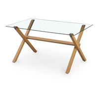 Iconik Interior Scandinavian Style Table à Manger Rectangulaire - Design Scandinave - 6 Couverts - Tesfa Naturel
