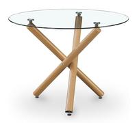 Iconik Interior Scandinavian Style Table à Manger Ronde - Design Scandinave - 4/5 Couverts - Tesfa Naturel