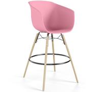 Iconik Interior Scandinavian Style Tabouret de Bar - Design Scandinave - Pieds en Bois Naturel - Melania Rose