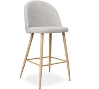 Iconik Interior Scandinavian Style Tabouret tapissé en Tissu - Design scandinave - 66cm - Evelyne Crème