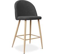 Iconik Interior Scandinavian Style Tabouret tapissé en Tissu - Design scandinave - 66cm - Evelyne Gris foncé
