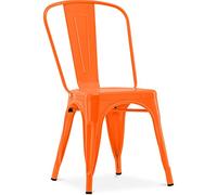 Iconik Interior Tolix Style Chaise de Salle à Manger - Design Industriel - Acier - Nouvelle édition - Stylix Orange