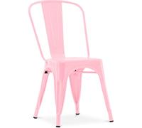 Iconik Interior Tolix Style Chaise de Salle à Manger - Design Industriel - Acier - Nouvelle édition - Stylix Rose