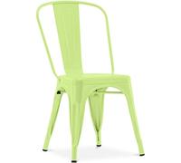 Iconik Interior Tolix Style Chaise de Salle à Manger - Design Industriel - Acier - Nouvelle édition - Stylix Jaune pâle