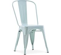 Iconik Interior Tolix Style Chaise de Salle à Manger - Design Industriel - Acier - Nouvelle édition - Stylix Vert pâle
