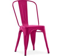 Iconik Interior Tolix Style Chaise de Salle à Manger - Design Industriel - Acier - Nouvelle édition - Stylix Fuchsia