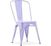 Iconik Interior Tolix Style Chaise de Salle à Manger - Design Industriel - Acier - Nouvelle édition - Stylix Lavande