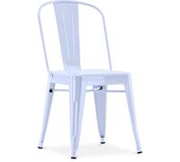 Iconik Interior Tolix Style Chaise de Salle à Manger en Acier - Design Industriel - Nouvelle édition - Stylix Bleu Gris