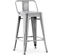 Iconik Interior Tolix Style Tabouret de Bar avec Dossier - Design Industriel - 60cm - Nouvelle édition - Stylix Acier