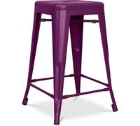 Iconik Interior Tolix Style Tabouret de Bar - Design Industriel - Acier Mat - 60cm - Nouvelle édition - Stylix Violet